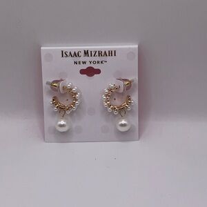 Isaac Mizrahi Gold and White Earrings